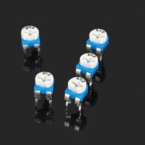 5 PCS 0.1W 50V Horizontal 502 5K Ohm Adjustable Resistor