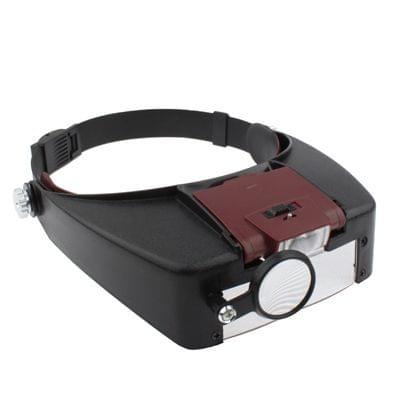 Headband Style 1.5X / 3X / 8.5X / 10X Magnifier with 2 LED Lights(Brown)