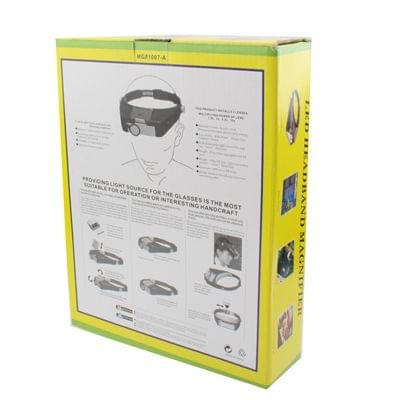 Headband Style 1.5X / 3X / 8.5X / 10X Magnifier with 2 LED Lights(Brown)