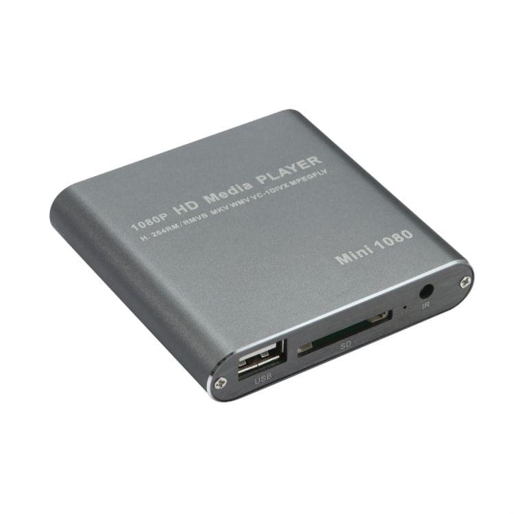 MINI 1080P Full HD Media USB HDD SD/MMC Card Player Box, EU Plug(Silver)