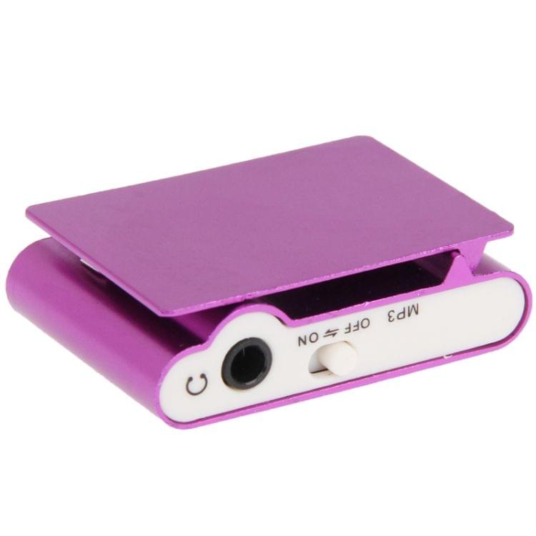 TF (Micro SD) Card Slot MP3 Player with Metal Clip(Purple)