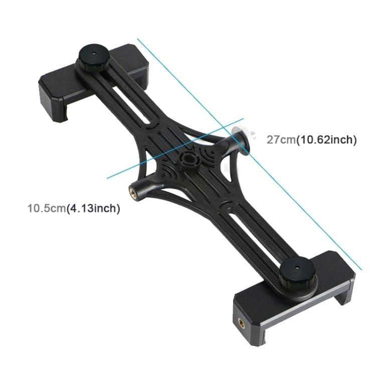 PULUZ Live Broadcast Dual Phone Brackets Horizontal Holder for iPhone, Galaxy, Huawei, Xiaomi, Sony and Other Smart Phones