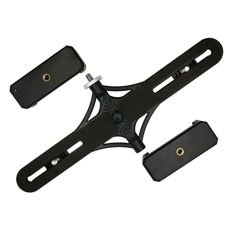 PULUZ Live Broadcast Dual Phone Brackets Horizontal Holder for iPhone, Galaxy, Huawei, Xiaomi, Sony and Other Smart Phones