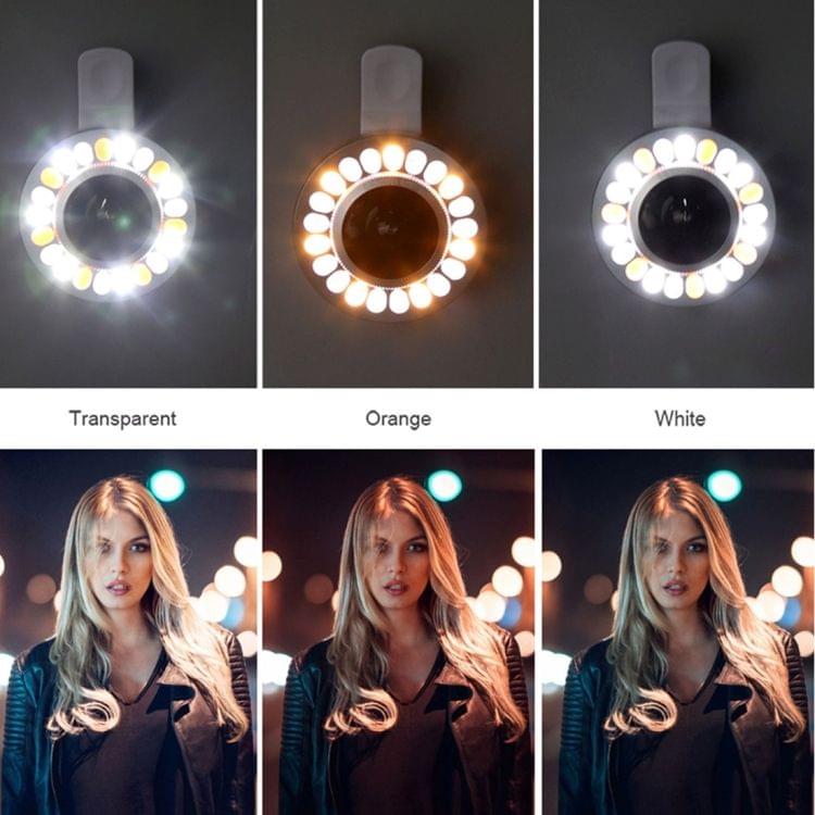 Circular HD Wide Angle 4 Levels of Brightness 7-Led Beauty Clip Selfie Fill Light