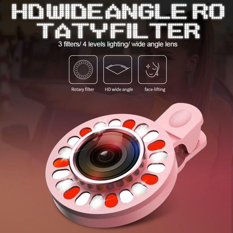Circular HD Wide Angle 4 Levels of Brightness 7-Led Beauty Clip Selfie Fill Light