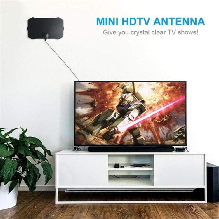 TY22D 50 Miles Range 25dBi High Gain Amplified Digital HDTV Indoor TV Antenna with 3.7m Coaxial Cable & LED Light