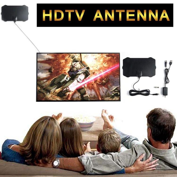 TY22D 50 Miles Range 25dBi High Gain Amplified Digital HDTV Indoor TV Antenna with 3.7m Coaxial Cable & LED Light