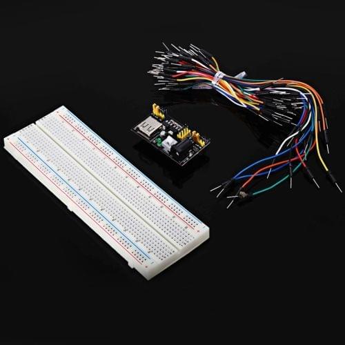 TB - 00013 DIY Kit  830 Hole Breadboard + Power Supply Module + 65 Jump Wires - Colormix