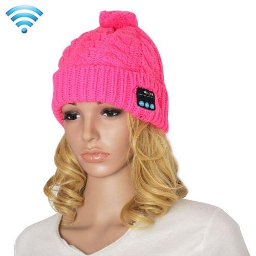 My-Call Bluetooth Headset Beanie Knitted Warm Winter Hat for iPhone 6 & 6s / iPhone 5 & 5S / iPhone 4 & 4S and Other Bluetooth Devices(Magenta)