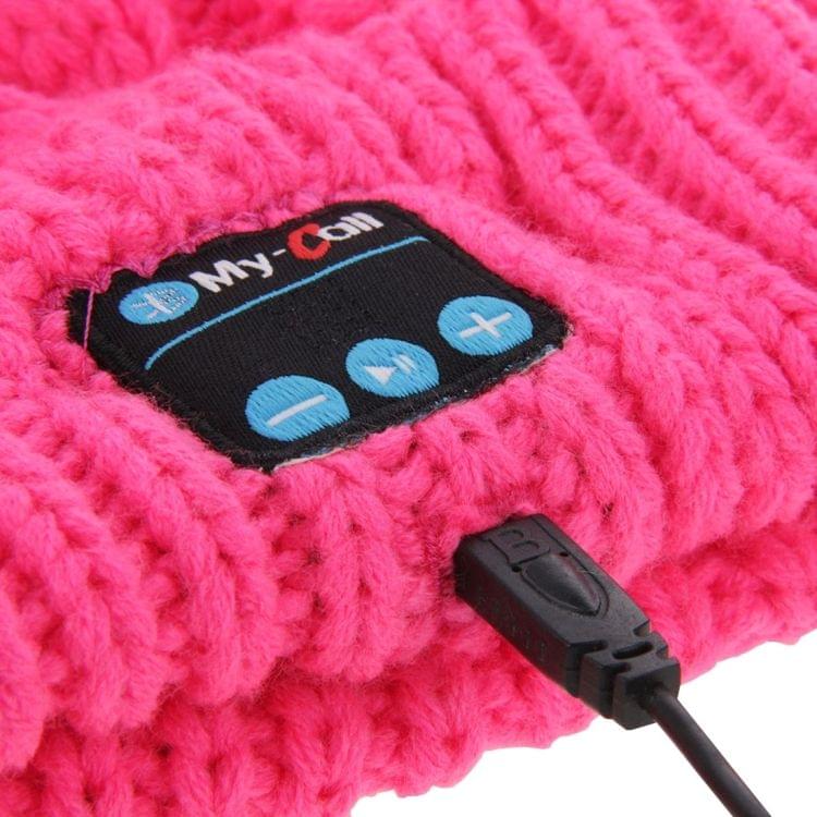 My-Call Bluetooth Headset Beanie Knitted Warm Winter Hat for iPhone 6 & 6s / iPhone 5 & 5S / iPhone 4 & 4S and Other Bluetooth Devices(Magenta)
