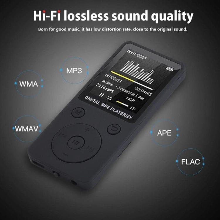 Portable MP4 Lossless Sound Music Player FM Recorder Walkman Player Mini Support Music, Radio, Recording, 3 No Memory(White)