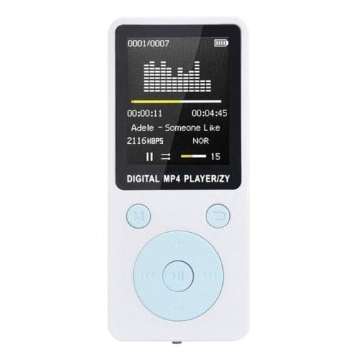 Portable MP4 Lossless Sound Music Player FM Recorder Walkman Player Mini Support Music, Radio, Recording, 3 No Memory(White)