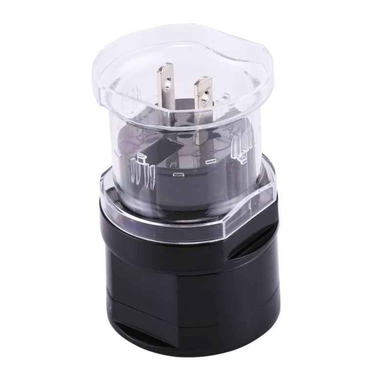 All in 1 EU + AU + UK + US Plug Travel Universal Adaptor(Black)