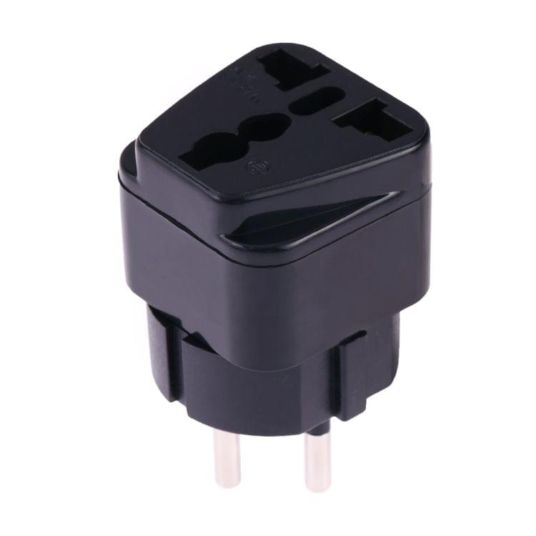 Portable Universal Socket to Israel Plug Power Adapter Travel Charger (Black)
