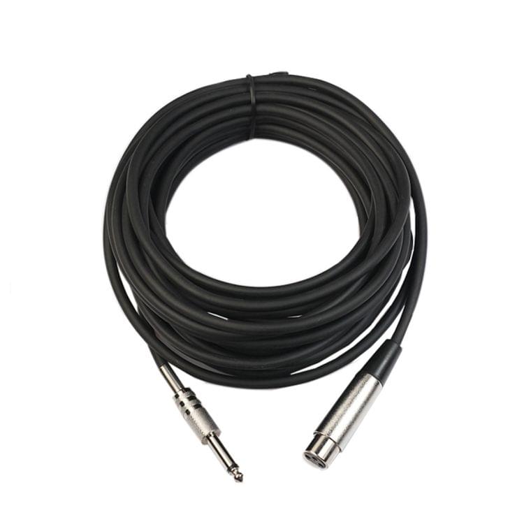 7.6m XLR 3-Pin Female to 1/4 inch (6.35mm) Mono Shielded Microphone Mic Cable