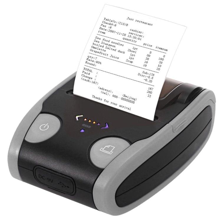 QS-5806 Portable 58mm Bluetooth POS Receipt Thermal Printer(Grey)