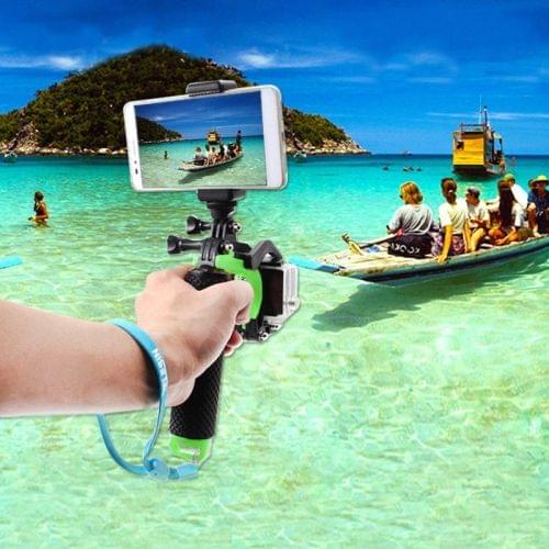 2 in 1 Pistol Trigger Set Floating Hand Grip / Diving Surfing Buoyancy Rods with Adjustable Anti-lost Hand Strap + Camera Trigger for GoPro HERO 4 / 3+ / 3(Green)