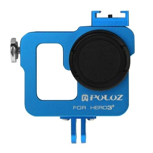 PULUZ Housing Shell CNC Aluminum Alloy Protective Cage with 37mm UV Lens Filter & Lens Cap for GoPro HERO3+ /3(Blue)