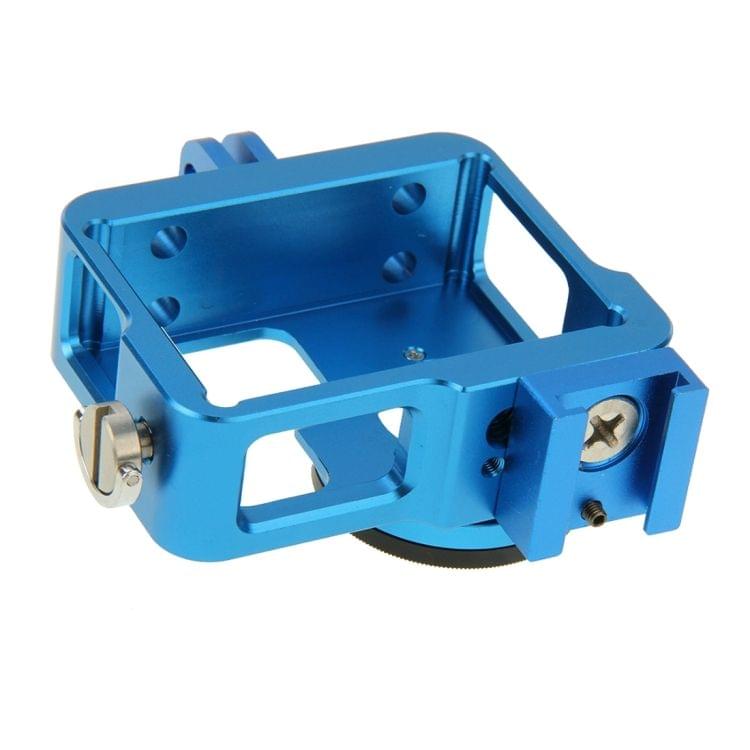 PULUZ Housing Shell CNC Aluminum Alloy Protective Cage with 37mm UV Lens Filter & Lens Cap for GoPro HERO3+ /3(Blue)