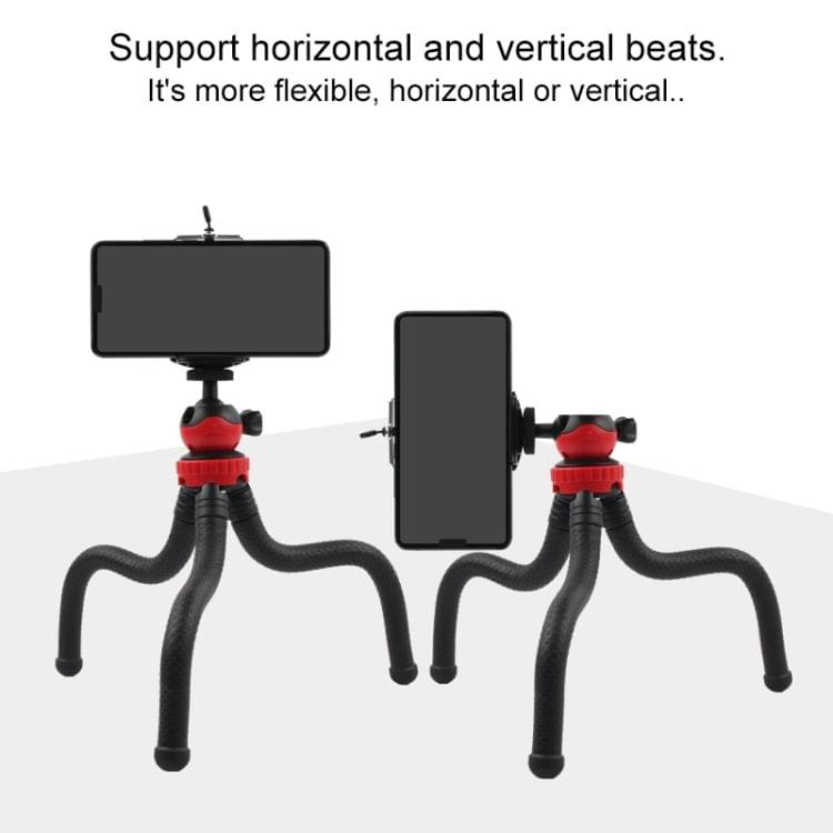 Mini Octopus Flexible Tripod Holder with Phone Clamp for iPhone, Galaxy, Huawei, GoPro, Xiaoyi and Other Action Cameras