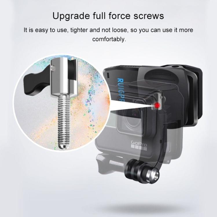 RUIGPRO 360 Degree Rotation J-Type Backpack Rec-Mounts Clip Clamp Mount with Screw for DJI Osmo Action, GoPro NEW HERO / HERO7 /6 /5 /4, and Other Action Cameras