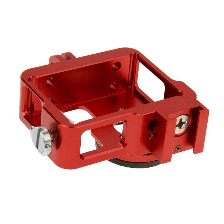 PULUZ Housing Shell CNC Aluminum Alloy Protective Cage with 37mm UV Lens Filter & Lens Cap for GoPro HERO3+ /3(Red)