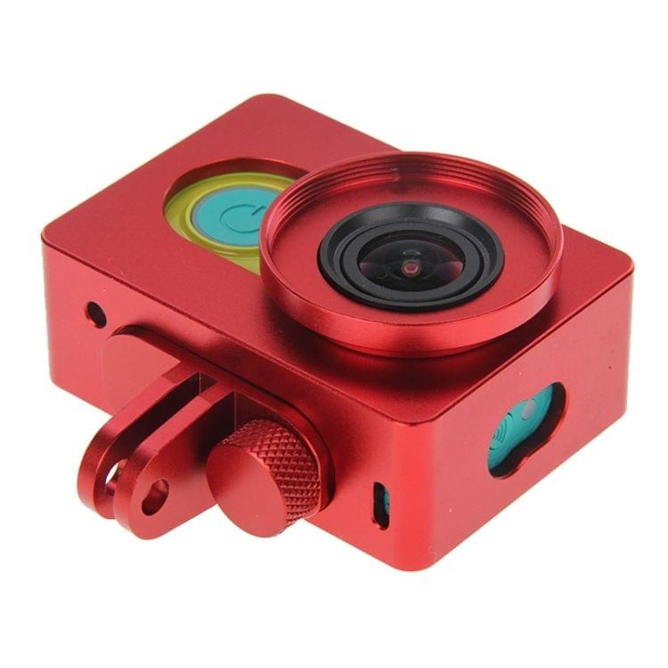 Housing Shell Metal Protective Cage with Mount Adapter + UV Lens Filter for Xiaoyi Sport Camera(Red)