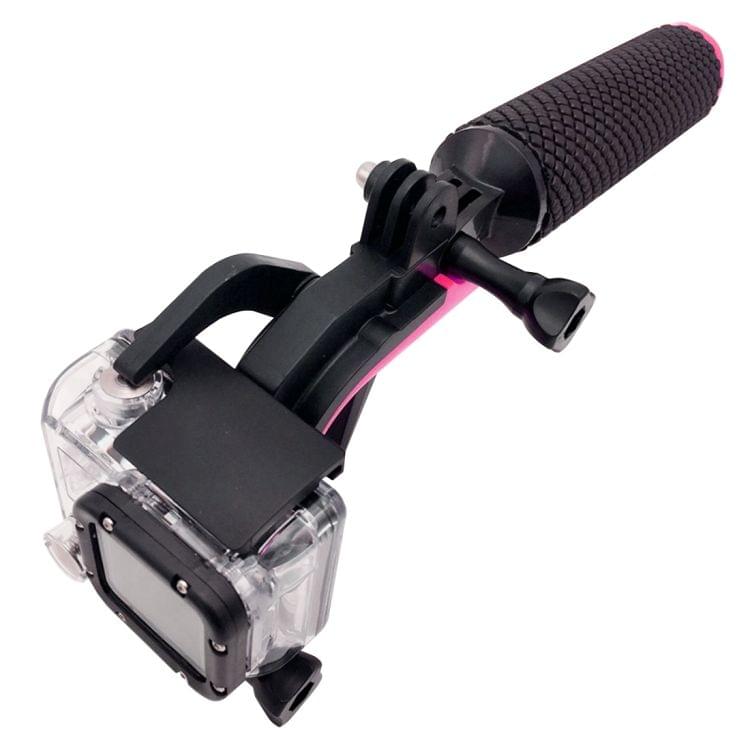 2 in 1 Pistol Trigger Set Floating Hand Grip / Diving Surfing Buoyancy Rods with Adjustable Anti-lost Hand Strap + Camera Trigger for GoPro HERO 4 / 3+ / 3(Magenta)