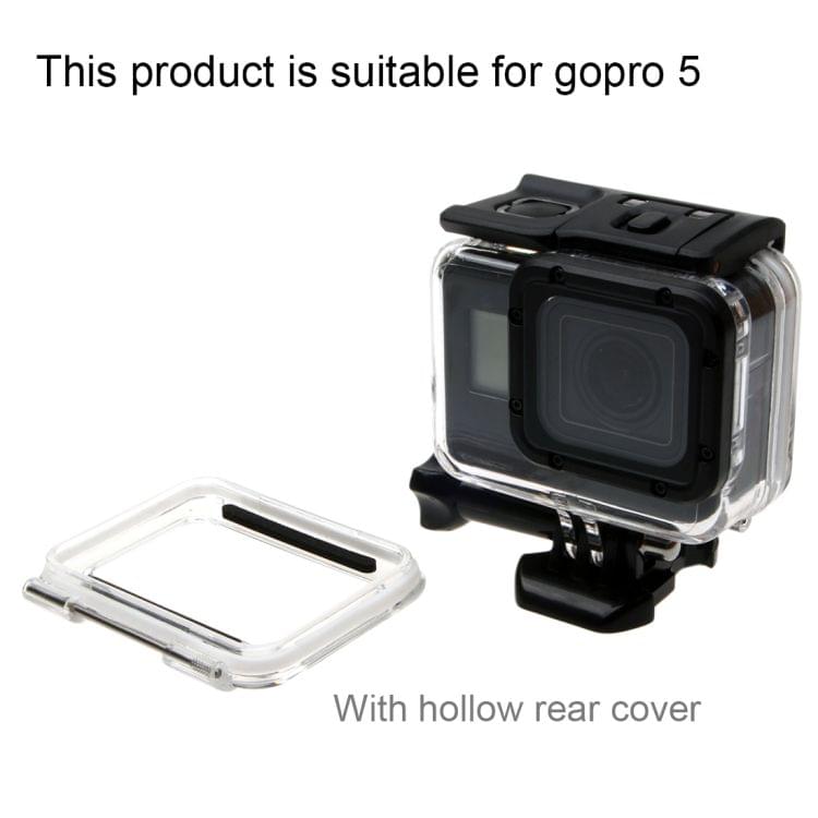 For GoPro  NEW HERO /HERO6   /5  30m Waterproof Housing Protective Case + Hollow Back Cover with Buckle Basic Mount & Screw, No Need to Disassemble Lens(GP413)\t    \t\t        \t
                        \t
    \t\t\t\t    \t\t\t\t ()