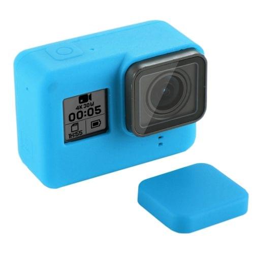 Silicone Protective Case with Lens Cover for GoPro HERO7 Black /7 White / 7 Silver /6 /5(Blue)