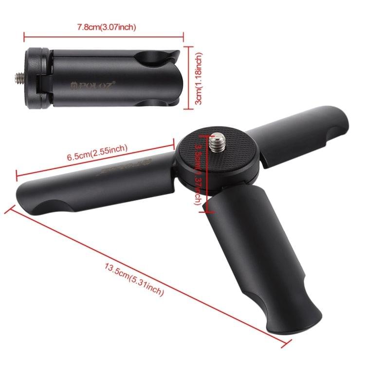 PULUZ Portable Folding Plastic Tripod for GoPro NEW HERO /HERO7 /6 /5 /5 Session /4 Session /4 /3+ /3 /2 /1, DJI Osmo Action, Xiaoyi and Other Action Cameras, Cell Phones