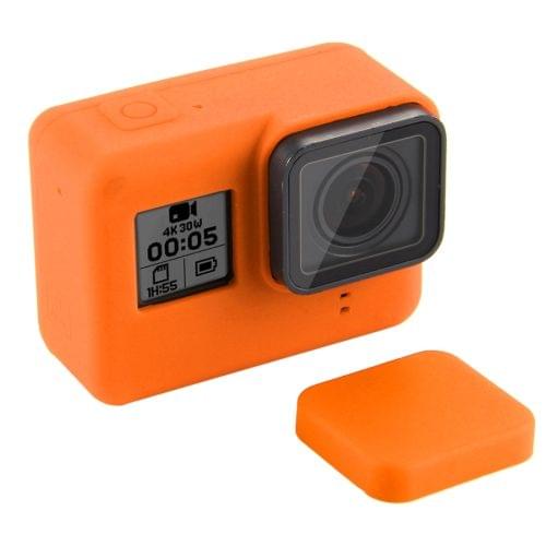 Silicone Protective Case with Lens Cover for GoPro HERO7 Black /7 White / 7 Silver /6 /5(Orange)