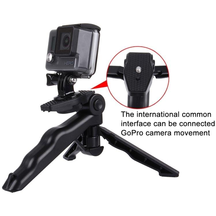 PULUZ Grip Folding Tripod Mount with Adapter & Screws for GoPro HERO6 /5 /4 /3+ /3 /2 /1, SJ4000, Digital Cameras, Load Max: 2kg(Black)