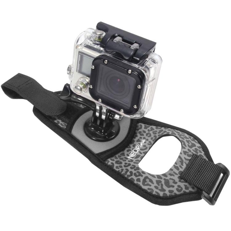 NEOPine Sexy Leopard 360 Degree Rotation Arm Belt / Wrist Strap + Connecter Mount for GoPro HERO4 /3+ /3 /2 /1 & Xiaomi Yi Sport Camera(Grey)