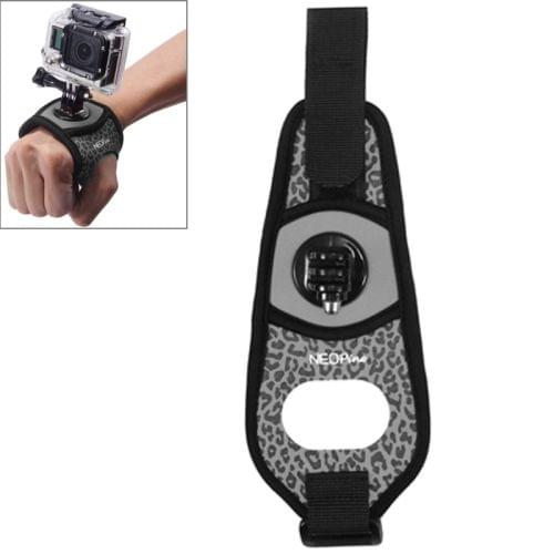 NEOPine Sexy Leopard 360 Degree Rotation Arm Belt / Wrist Strap + Connecter Mount for GoPro HERO4 /3+ /3 /2 /1 & Xiaomi Yi Sport Camera(Grey)
