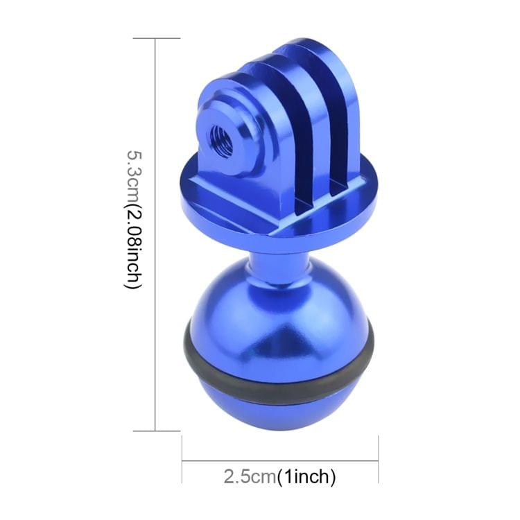 PULUZ  CNC Aluminum Ball Head Adapter Mount for DJI Osmo Action, GoPro HERO7 /6 /5 /5 Session /4 Session /4 /3+ /3 /2 /1, Xiaoyi and Other Action Cameras, Diameter: 2.5cm(Blue)