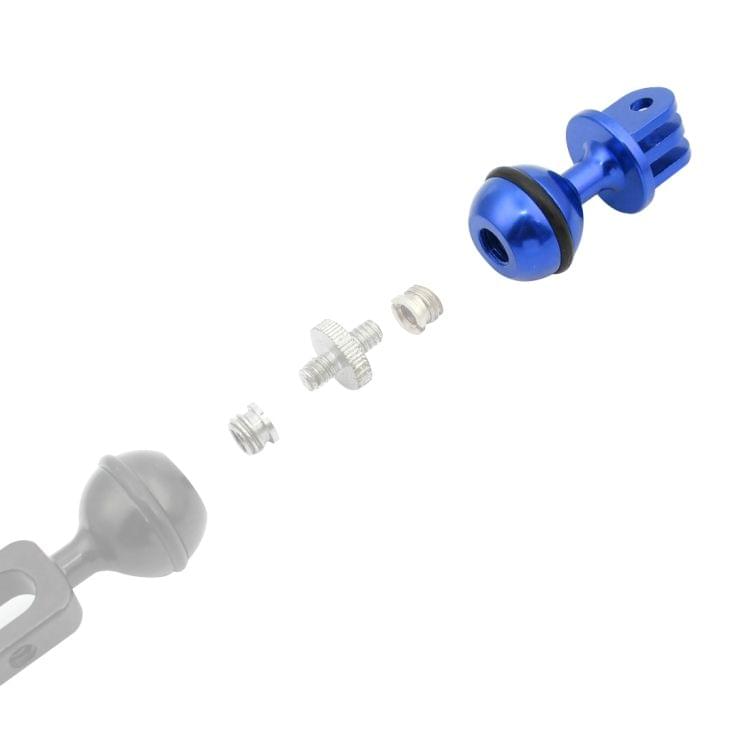 PULUZ  CNC Aluminum Ball Head Adapter Mount for DJI Osmo Action, GoPro HERO7 /6 /5 /5 Session /4 Session /4 /3+ /3 /2 /1, Xiaoyi and Other Action Cameras, Diameter: 2.5cm(Blue)