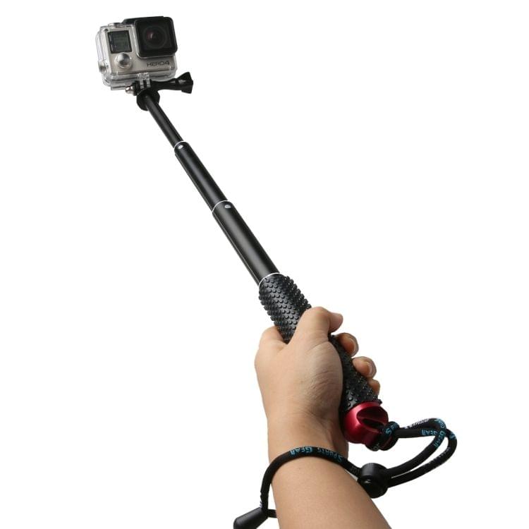 Handheld Extendable Pole Monopod with Screw for GoPro HERO5 Session /5 /4 Session /4 /3+ /3 /2 /1, Xiaoyi Sport Cameras, Max Length: 49cm(Red)