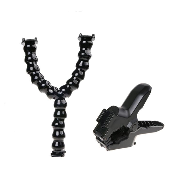 Clip Clamp Mount 360 Swivel Dual-head Flexible Tripod for GoPro HERO5 /4 /3 /2 /1 /SJCAM / Xiaomiyi Sport Cameras