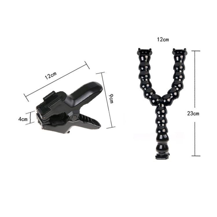 Clip Clamp Mount 360 Swivel Dual-head Flexible Tripod for GoPro HERO5 /4 /3 /2 /1 /SJCAM / Xiaomiyi Sport Cameras