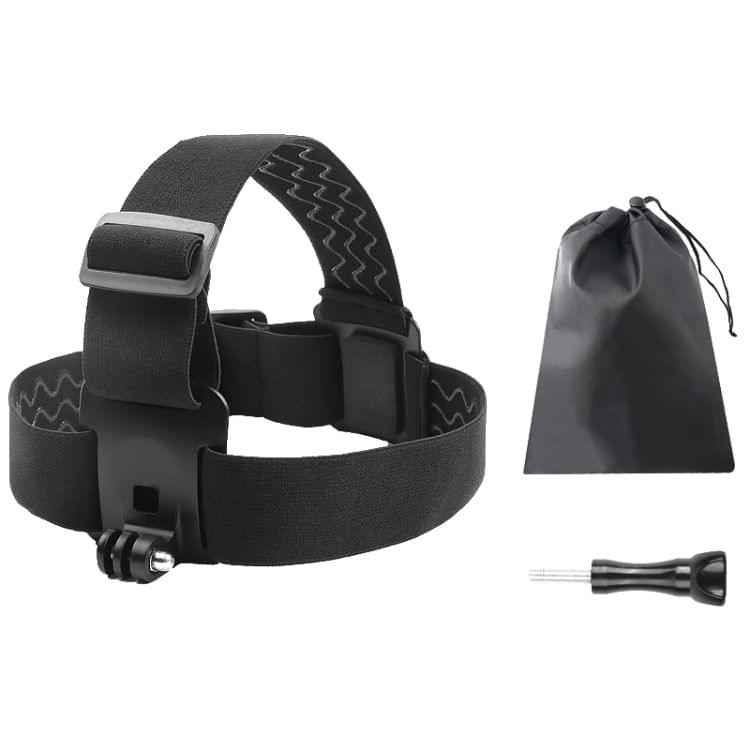 ST-23 Elastic Adjustable Head Strap Mount Belt for DJI Osmo Action, GoPro HERO7 /6 /5 /5 Session /4 Session /4 /3+ /3 /2 /1, Xiaoyi and Other Action Cameras(Black)