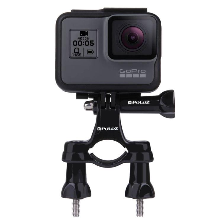 PULUZ Universal Bike Motorcycle Handlebar Mount with Screw for DJI Osmo Action, GoPro HERO7 /6 /5 /5 Session /4 Session /4 /3+ /3 /2 /1, Xiaoyi and Other Action Cameras(Black)