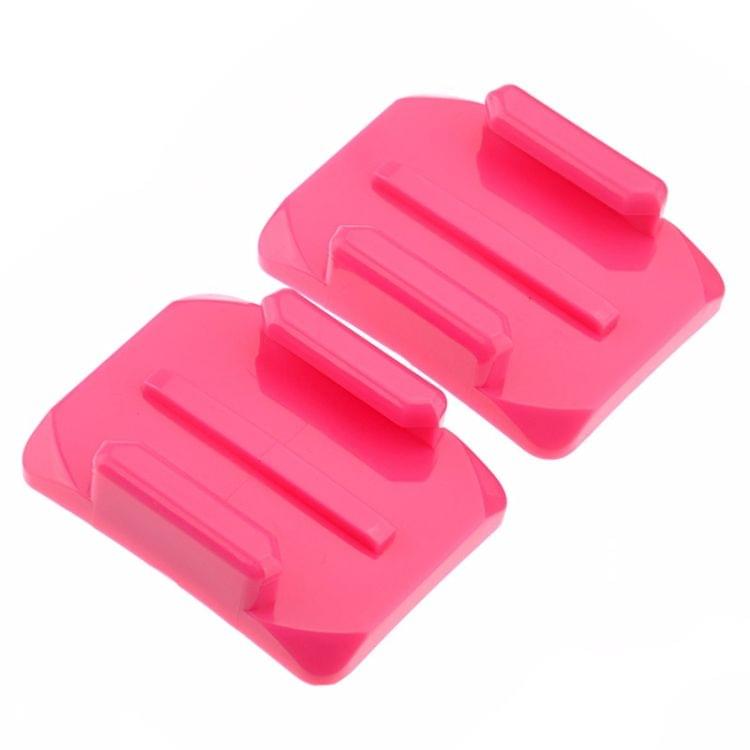 ST-12 2 x Curved Surface Adapters + 2 Adhesive Mount Stickers for GoPro  NEW HERO /HERO6   /5 /5 Session /4 Session /4 /3+ /3 /2 /1, Xiaoyi and Other Action Cameras(Pink)