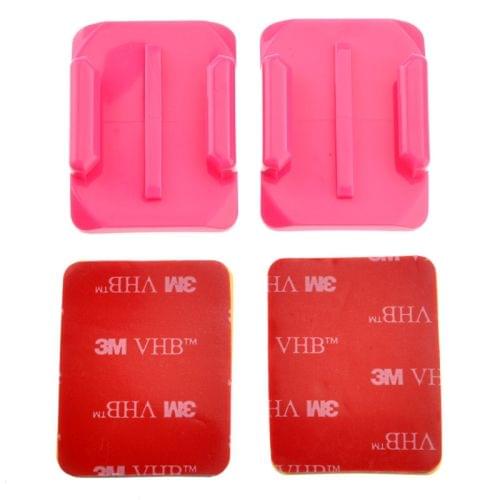 ST-12 2 x Curved Surface Adapters + 2 Adhesive Mount Stickers for GoPro  NEW HERO /HERO6   /5 /5 Session /4 Session /4 /3+ /3 /2 /1, Xiaoyi and Other Action Cameras(Pink)