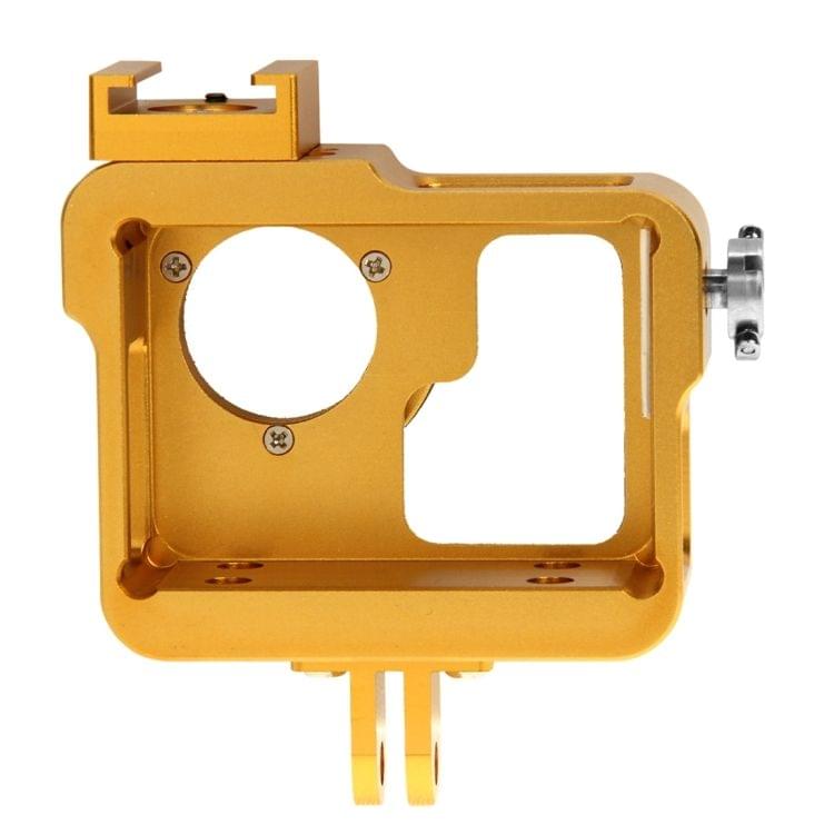 PULUZ Housing Shell CNC Aluminum Alloy Protective Cage with 37mm UV Lens Filter & Lens Cap for GoPro HERO3+ /3(Gold)