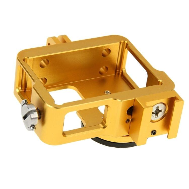 PULUZ Housing Shell CNC Aluminum Alloy Protective Cage with 37mm UV Lens Filter & Lens Cap for GoPro HERO3+ /3(Gold)