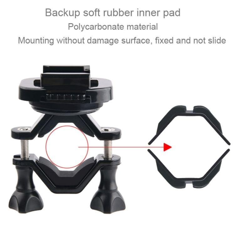 GP432 Bicycle Motorcycle Handlebar Mount for GoPro HERO7 /6 /5 /5 Session /4 Session /4 /3+ /3 /2 /1 / Fusion, Xiaoyi and Other Action Cameras(Black)