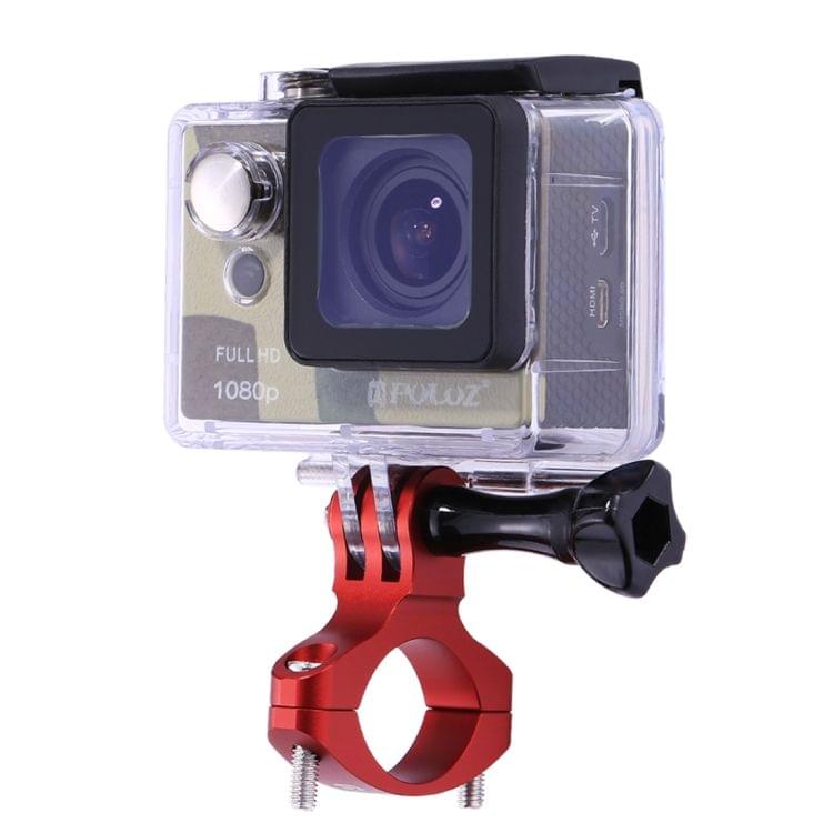 PULUZ Bike Handlebar Adapter Aluminum Mount for GoPro NEW HERO /HERO7 /6 /5 /5 Session /4 Session /4 /3+ /3 /2 /1, DJI OSMO Action, Xiaoyi and Other Action Cameras(Red)