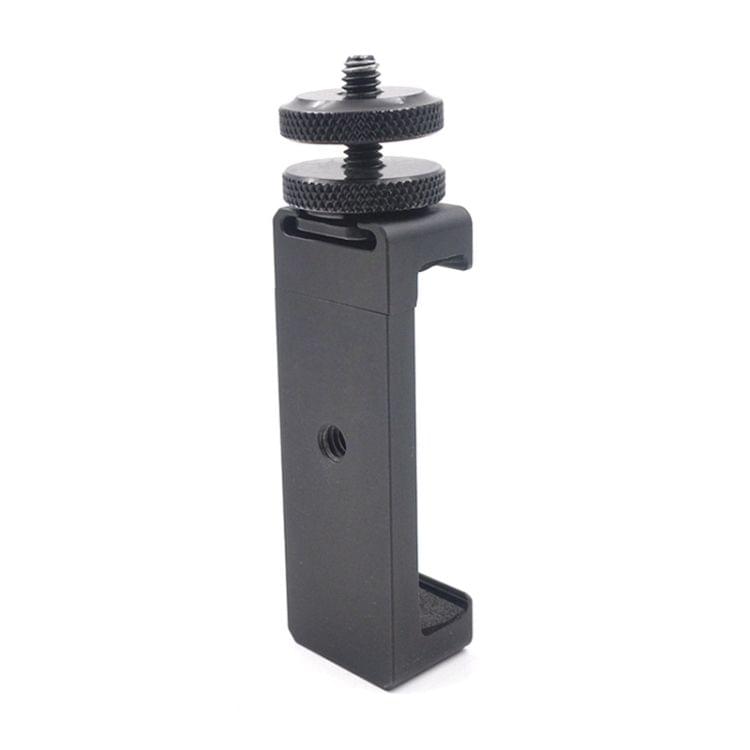STARTRC 1/4 inch Screw Hole Dual-layer Cold-shoe Phone Clamp Holder for Insta360 ONE  / ONE X / EVO, iPhone, Galaxy, HTC, Sony and other Smartphones (Black)