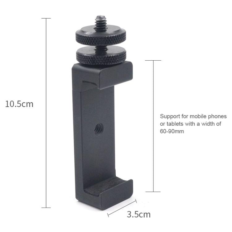 STARTRC 1/4 inch Screw Hole Dual-layer Cold-shoe Phone Clamp Holder for Insta360 ONE  / ONE X / EVO, iPhone, Galaxy, HTC, Sony and other Smartphones (Black)